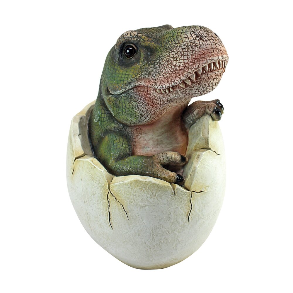 1083 QM2728000 Baby Tyrannosaurus Rex Dino Egg Statue,Full Color